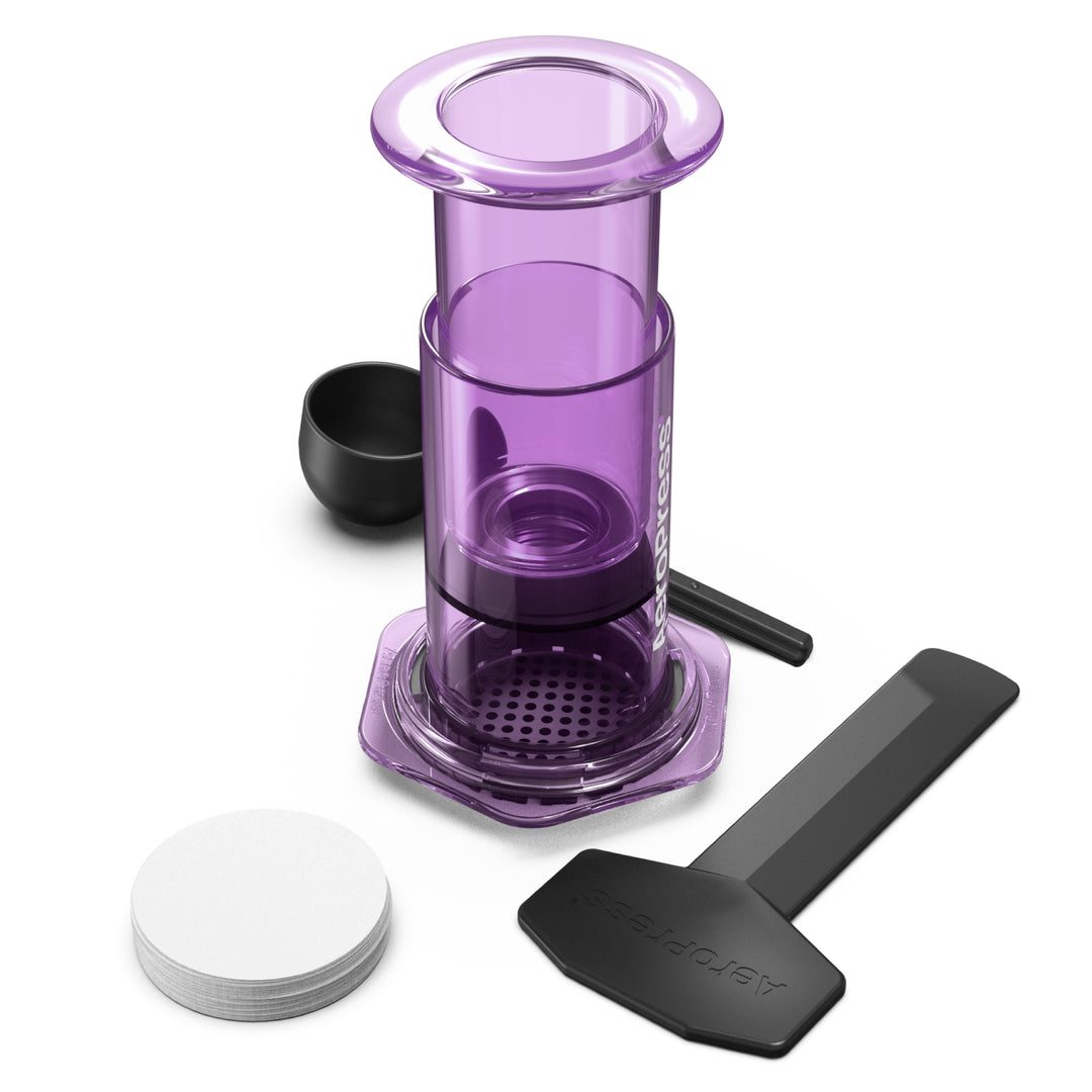 AeroPress Clear Purple Coffee Brewer by the Coffee Beautiful Coffee Company UK London Surrey