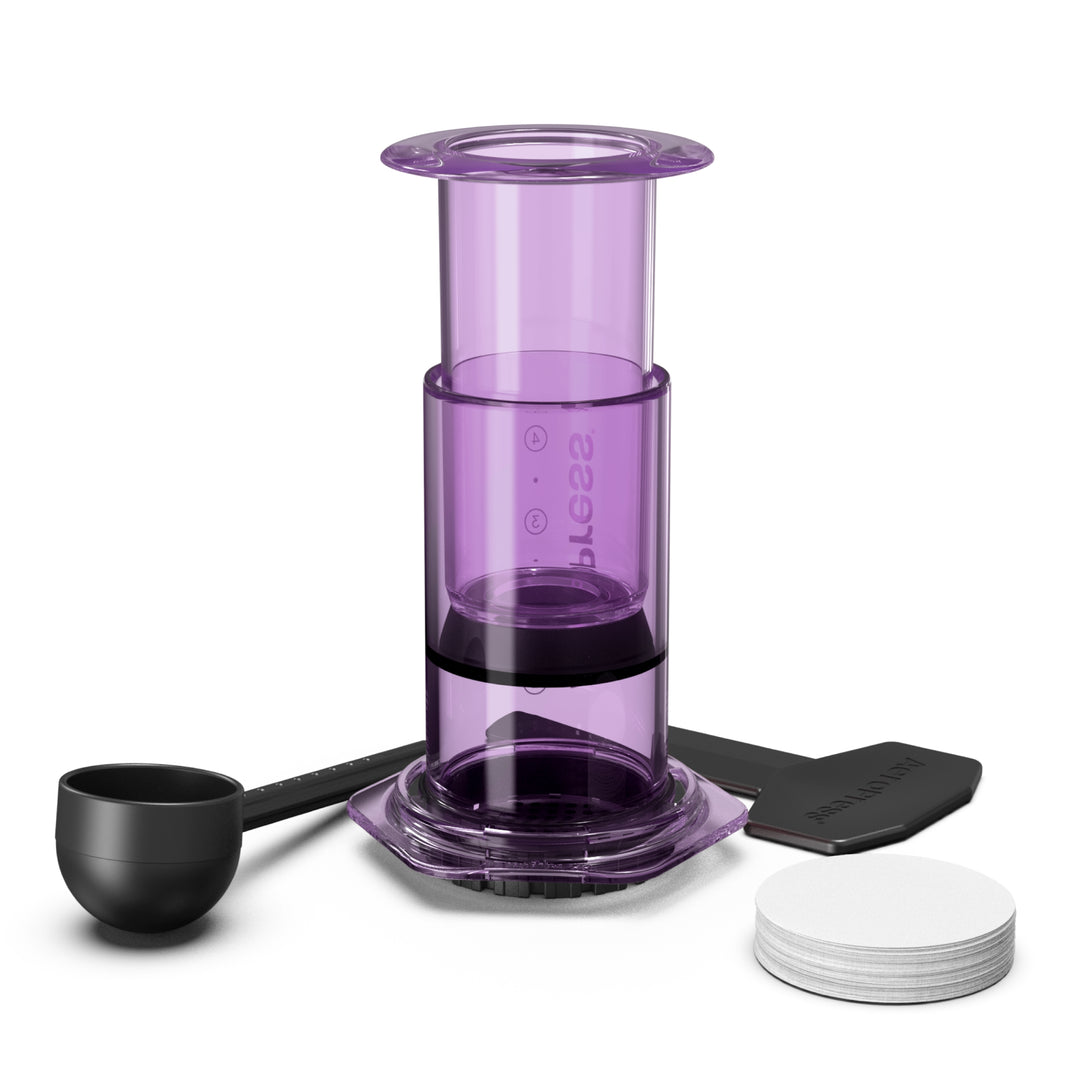 AeroPress Clear Purple Coffee Brewer by the Coffee Beautiful Coffee Company UK London Surrey
