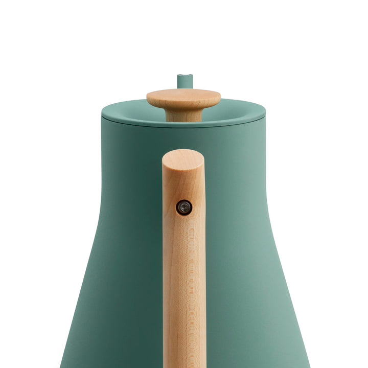 Fellow Stagg EKG Electric Kettle Smoke Green with Maple by the Coffee Beautiful Coffee Company UK London Surrey