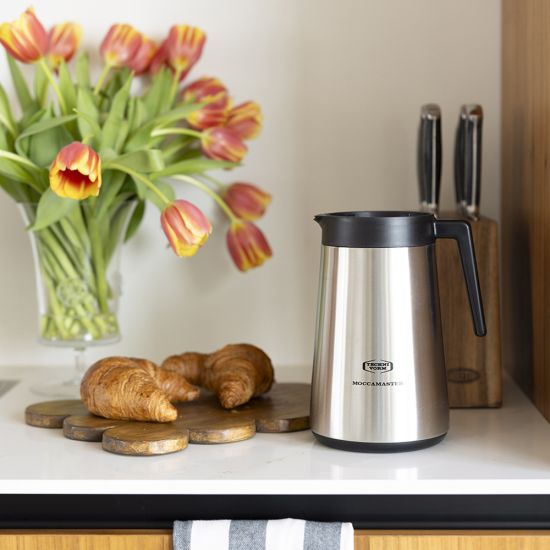 Moccamaster KGBT 1.25L Thermal Jug Brushed Silver by the coffee beautiful coffee company uk london surrey