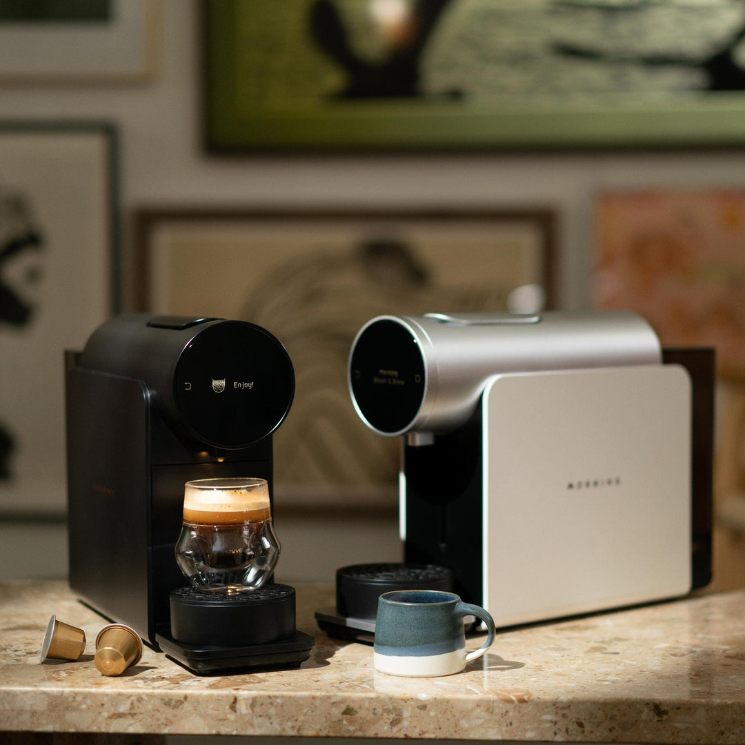 Morning Machine — brewing a cup on the kitchen counter