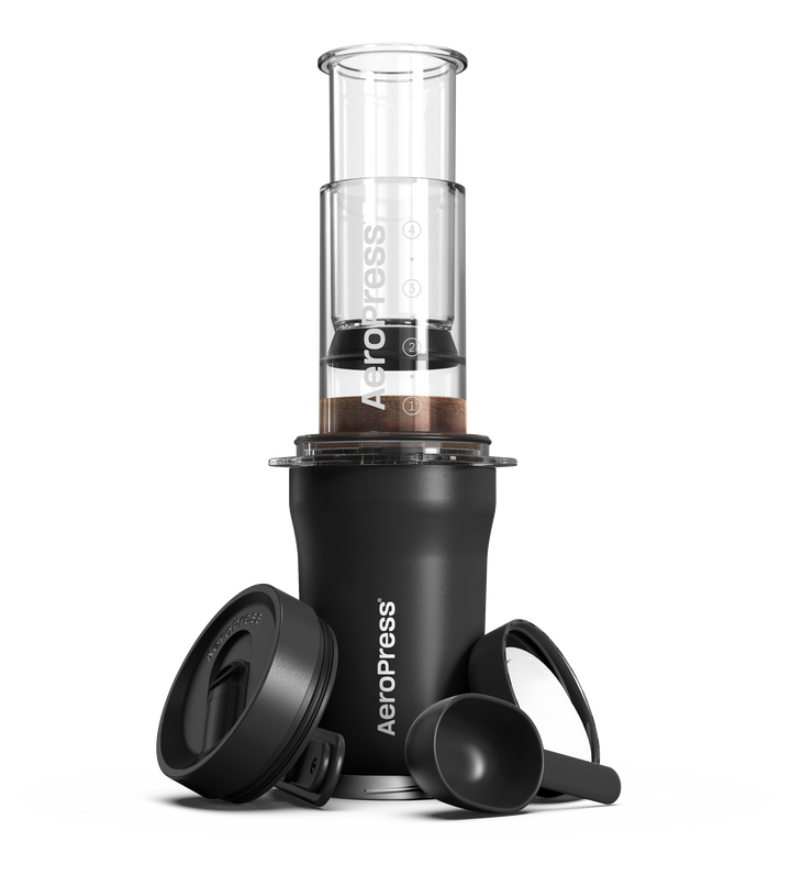 AeroPress Go Plus Coffee Maker in Black by the Coffee Beautiful coffee company UK London Surrey
