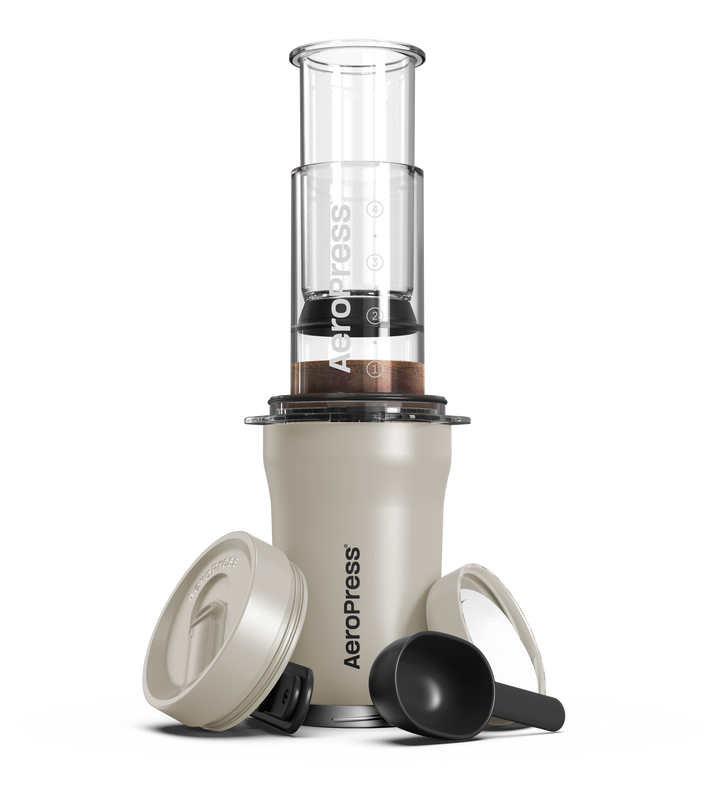AeroPress Go Plus Coffee Maker in Cream by the Coffee Beautiful coffee company UK London Surrey