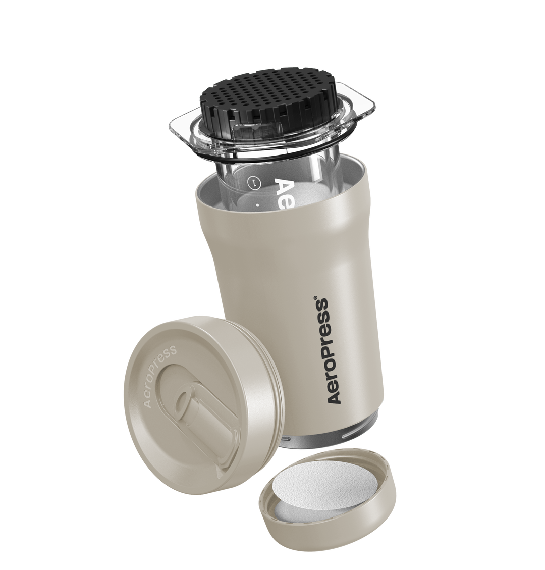 AeroPress Go Plus Coffee Maker in Cream by the Coffee Beautiful coffee company UK London Surrey