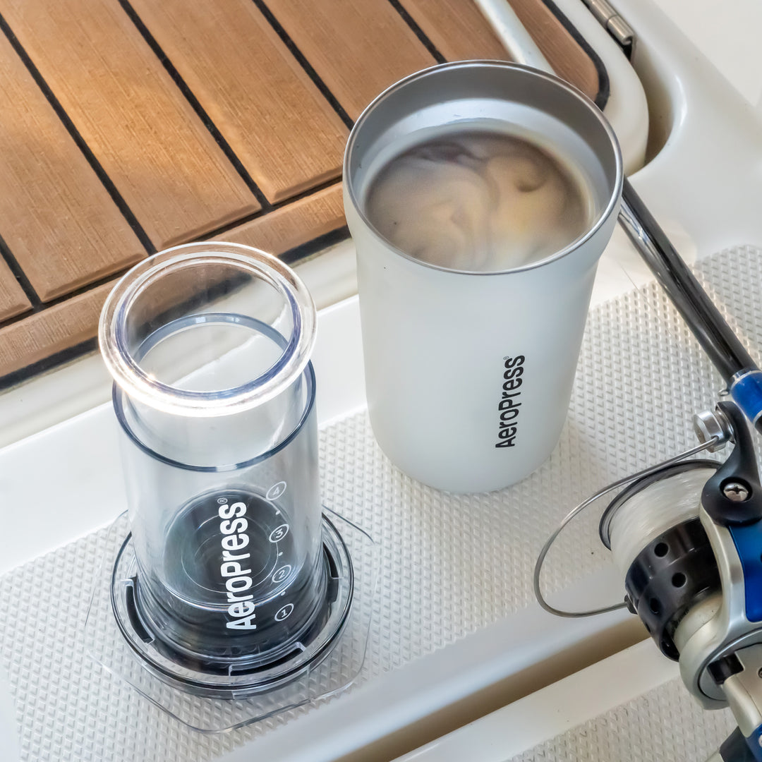 AeroPress Go Plus Coffee Maker in Cream by the Coffee Beautiful coffee company UK London Surrey