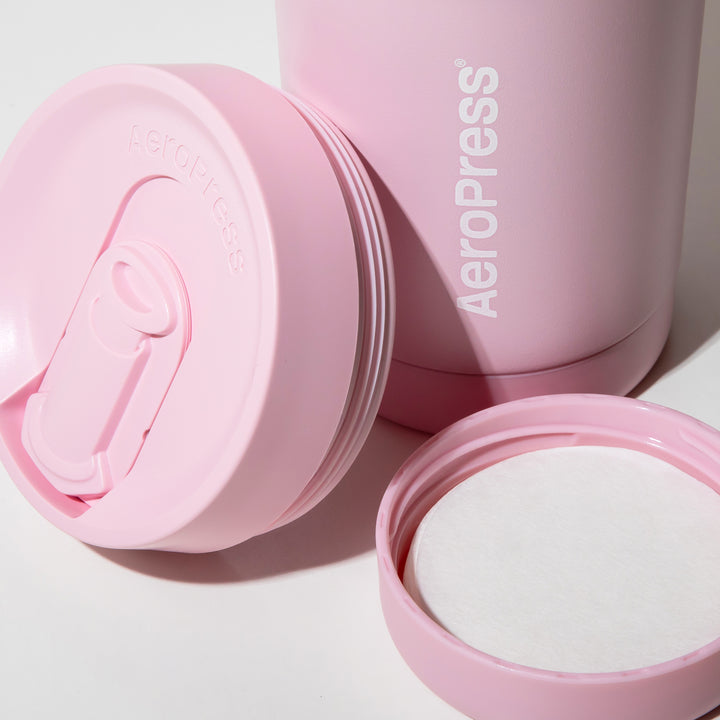 AeroPress Go Plus Coffee Maker in Pink by the Coffee Beautiful coffee company UK London Surrey