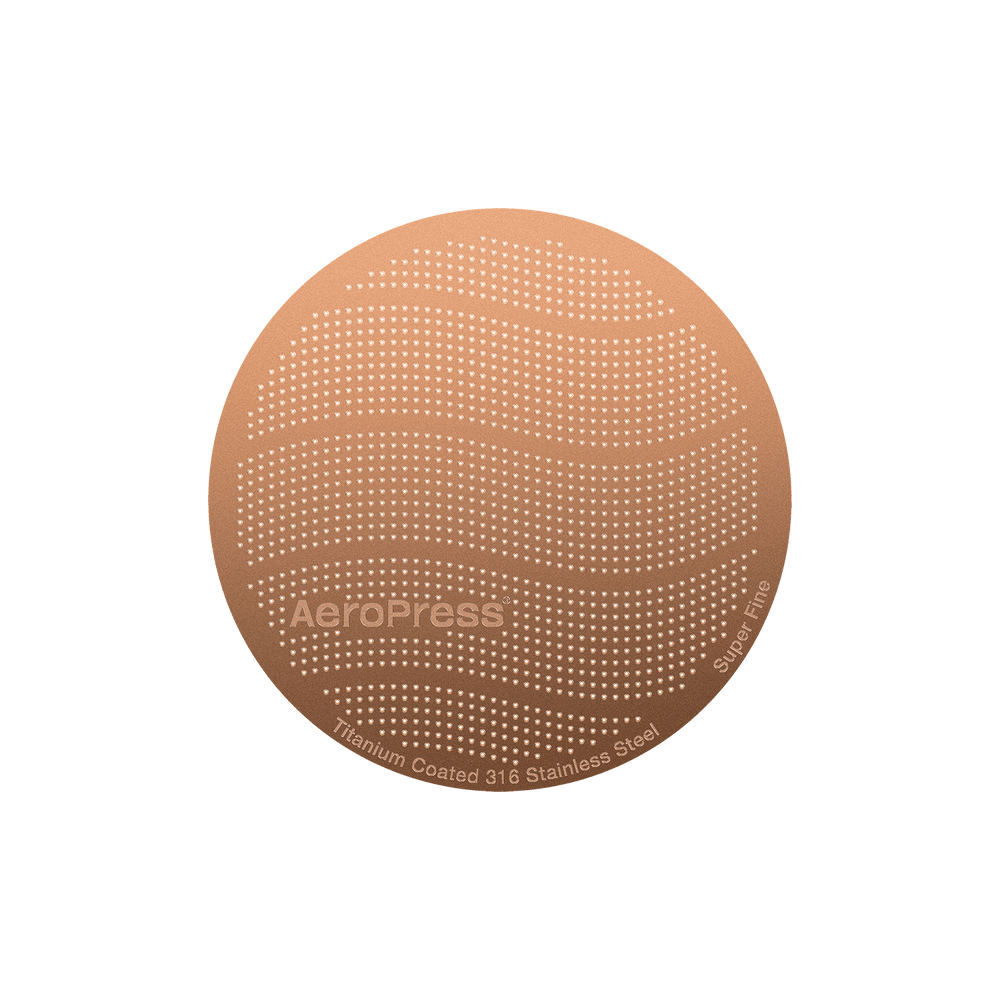 AeroPress Gold Superfine Coffee Filter — angled view