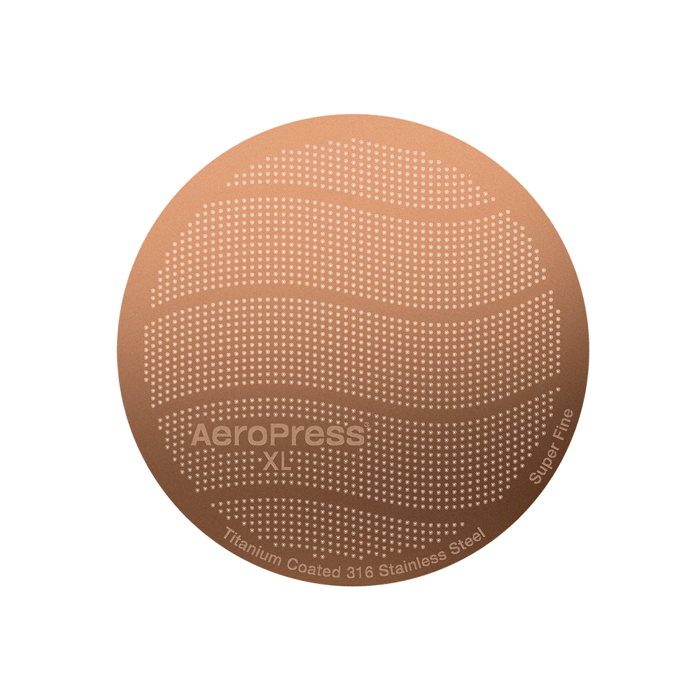 AeroPress XL Gold Superfine Coffee Filter — angled view