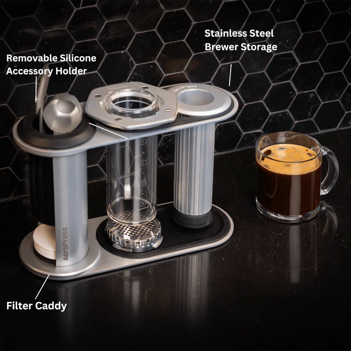 AeroPress Premium Stainless Steel Organiser Stand by the Coffee Beautiful Coffee Company UK London Surrey