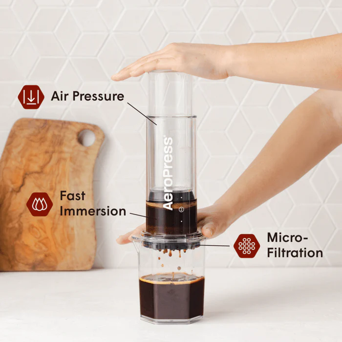 AeroPress XL Clear Coffee Maker by the coffee beautiful coffee company uk london surrey