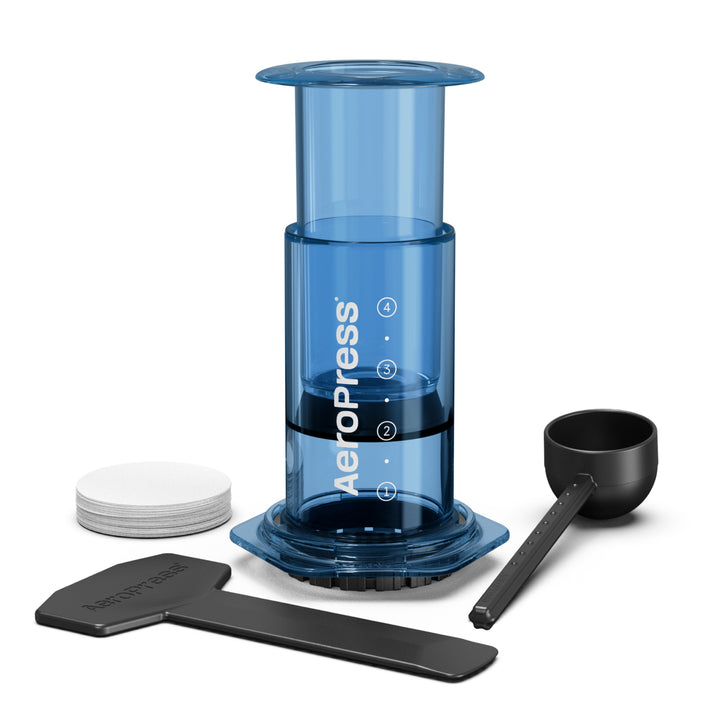 AeroPress Clear Blue Coffee Brewer by the Coffee Beautiful Coffee Company UK London Surrey