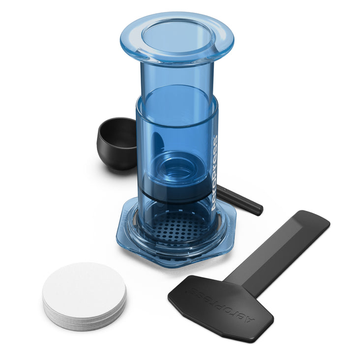 AeroPress Clear Blue Coffee Brewer by the Coffee Beautiful Coffee Company UK London Surrey