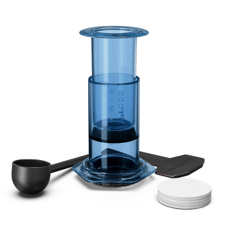 AeroPress Clear Blue Coffee Brewer by the Coffee Beautiful Coffee Company UK London Surrey