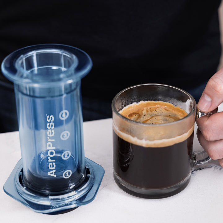 AeroPress Clear Blue Coffee Brewer by the Coffee Beautiful Coffee Company UK London Surrey