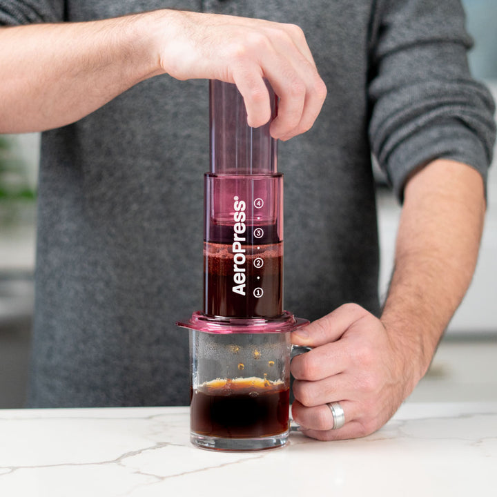 AeroPress Clear Pink Coffee Brewer by the Coffee Beautiful Coffee Company UK London Surrey