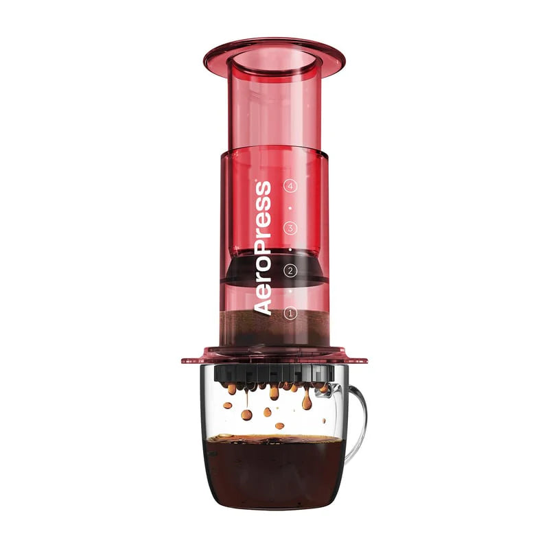 AeroPress Clear Red Coffee Brewer by the Coffee Beautiful Coffee Company UK London Surrey