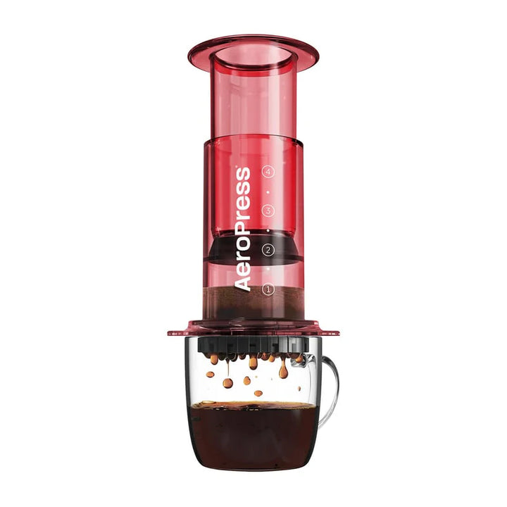 AeroPress Clear Red Coffee Brewer by the Coffee Beautiful Coffee Company UK London Surrey