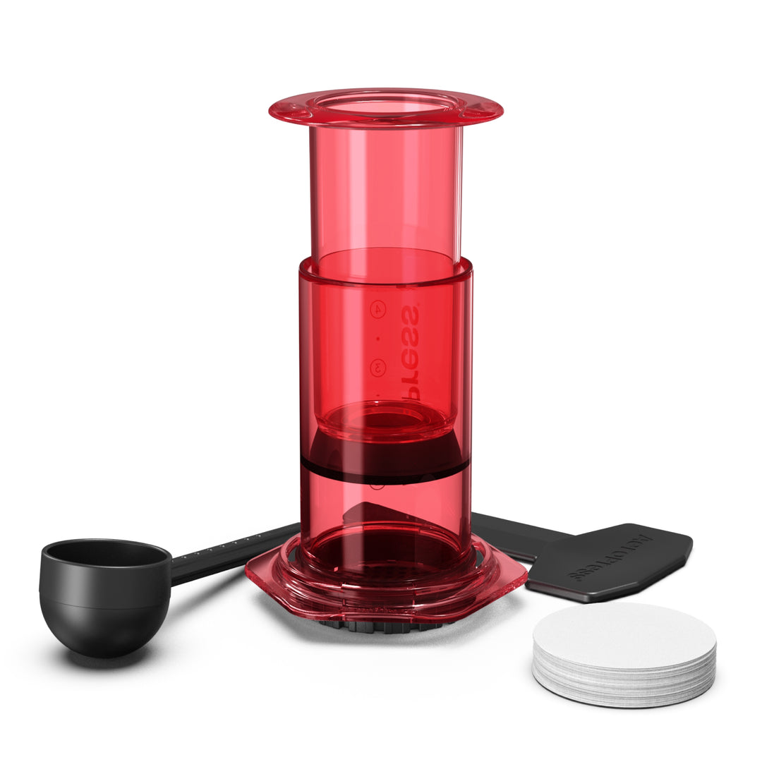 AeroPress Clear Red Coffee Brewer by the Coffee Beautiful Coffee Company UK London Surrey