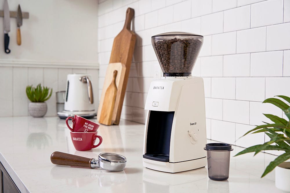 Baratza Encore ESP Coffee Grinder White — angled view