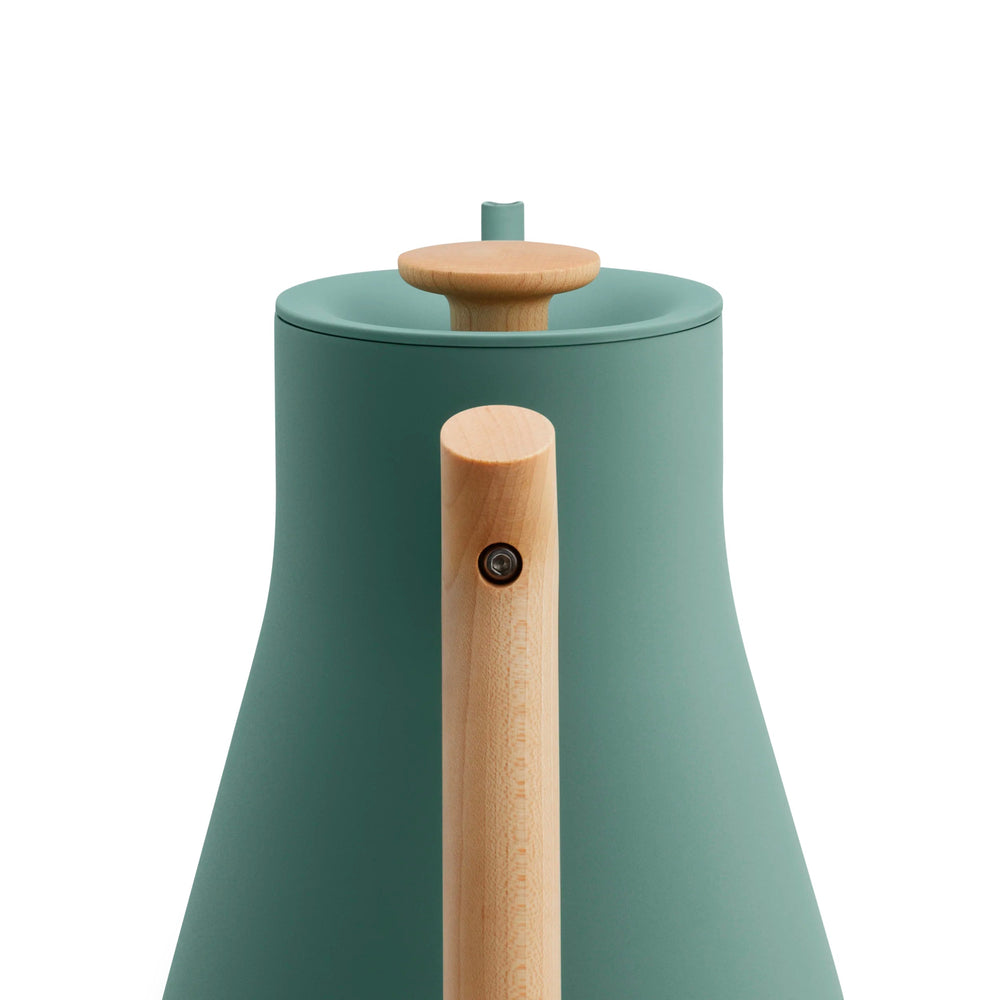 Fellow Stagg EKG Electric Kettle Smoke Green with Maple by the Coffee Beautiful Coffee Company UK London Surrey