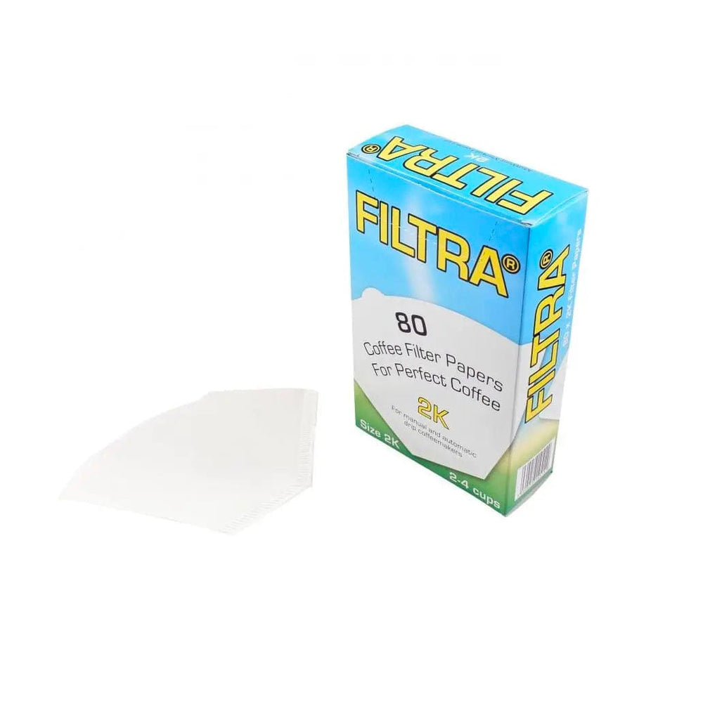 Filtropa Size 2 Coffee Filter Papers White 80 Pack — angled view