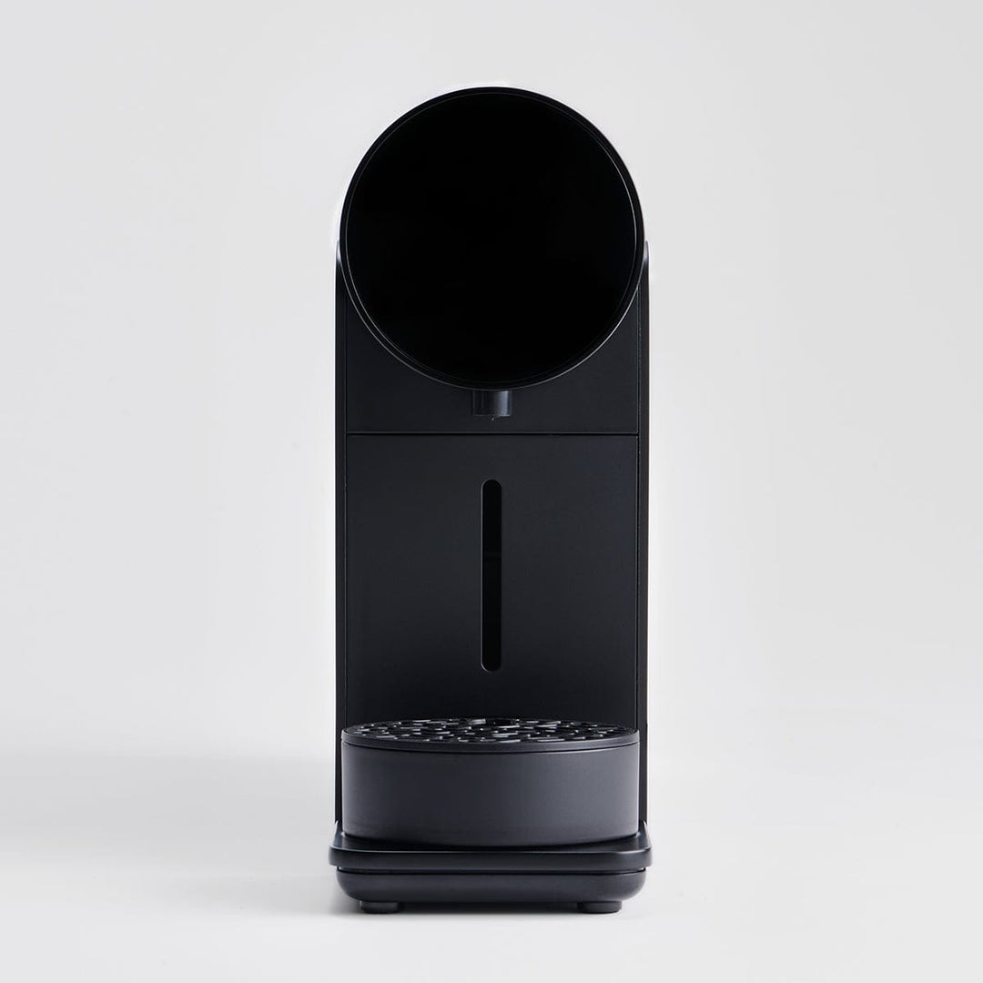 Morning Machine — smart capsule coffee machine in black, front view