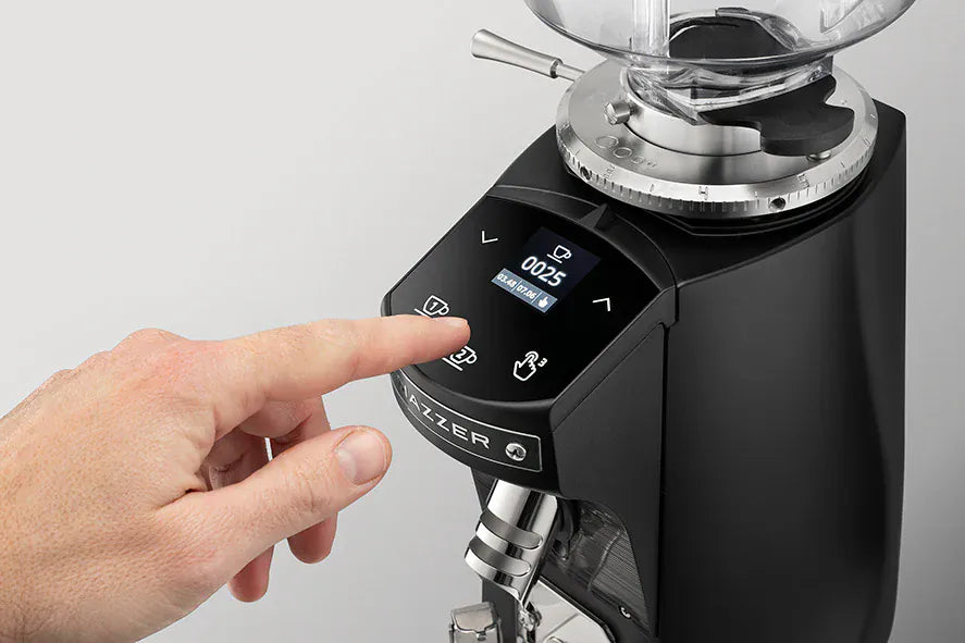 Mazzer Mini Electronic Coffee Grinder — touch interface