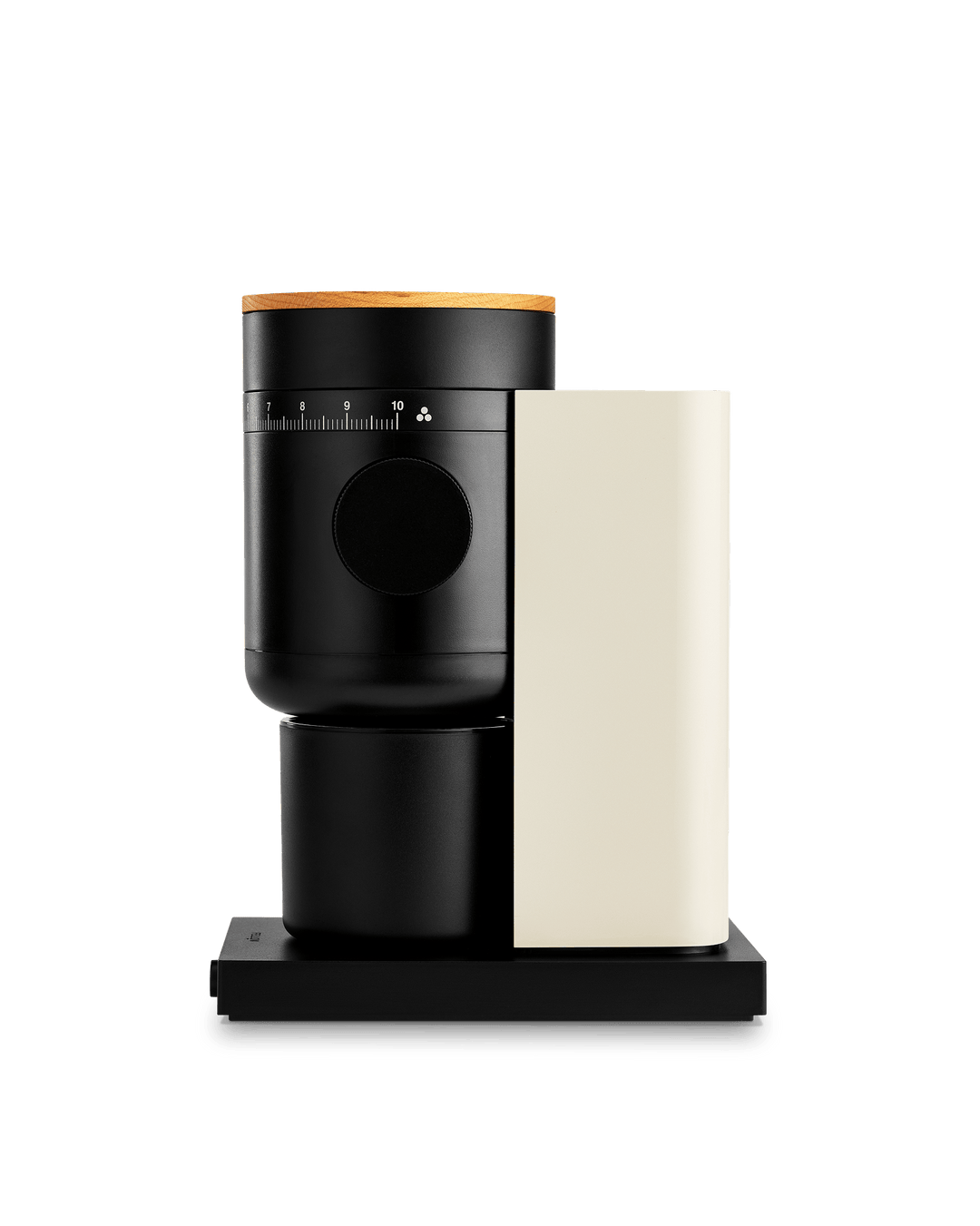 Fellow Opus 2 grinder in Sesame and maple shown from the front