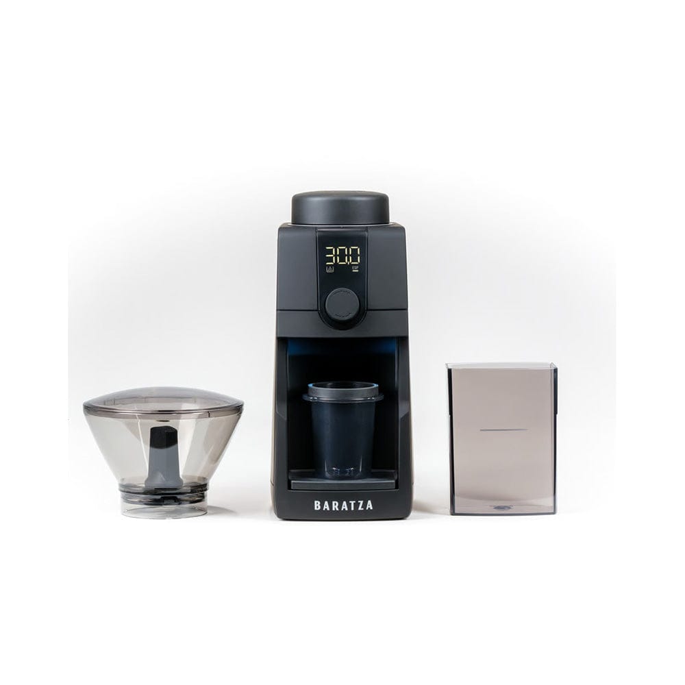 Baratza Encore ESP Pro Electric Coffee Grinder components on a white background