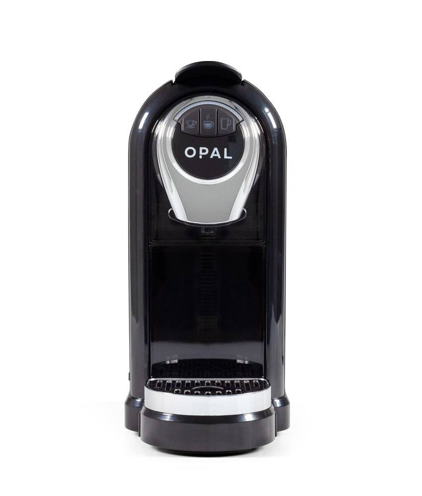 Black OPAL One Coffee Pod Machine on a white background