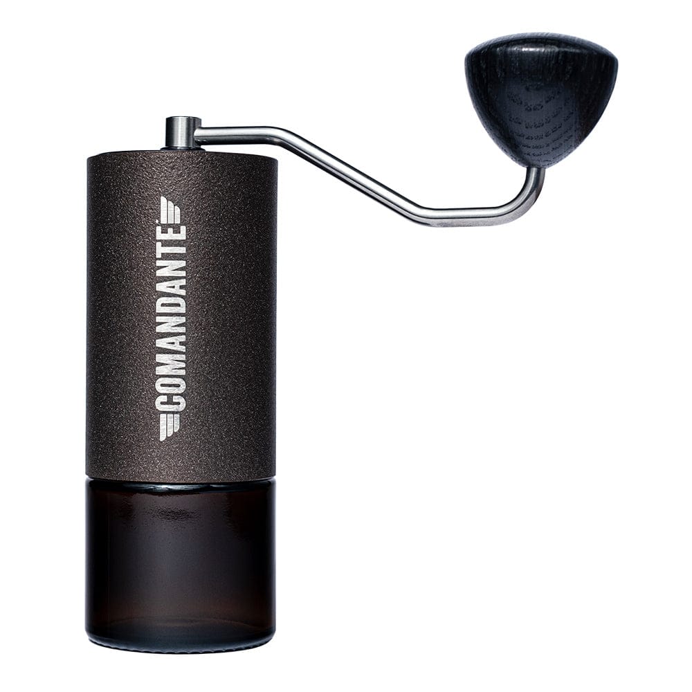Comandante C40 Nitro Blade Coffee Grinder MK4 in Copper Mountain with 'Comandante' branding on a white background