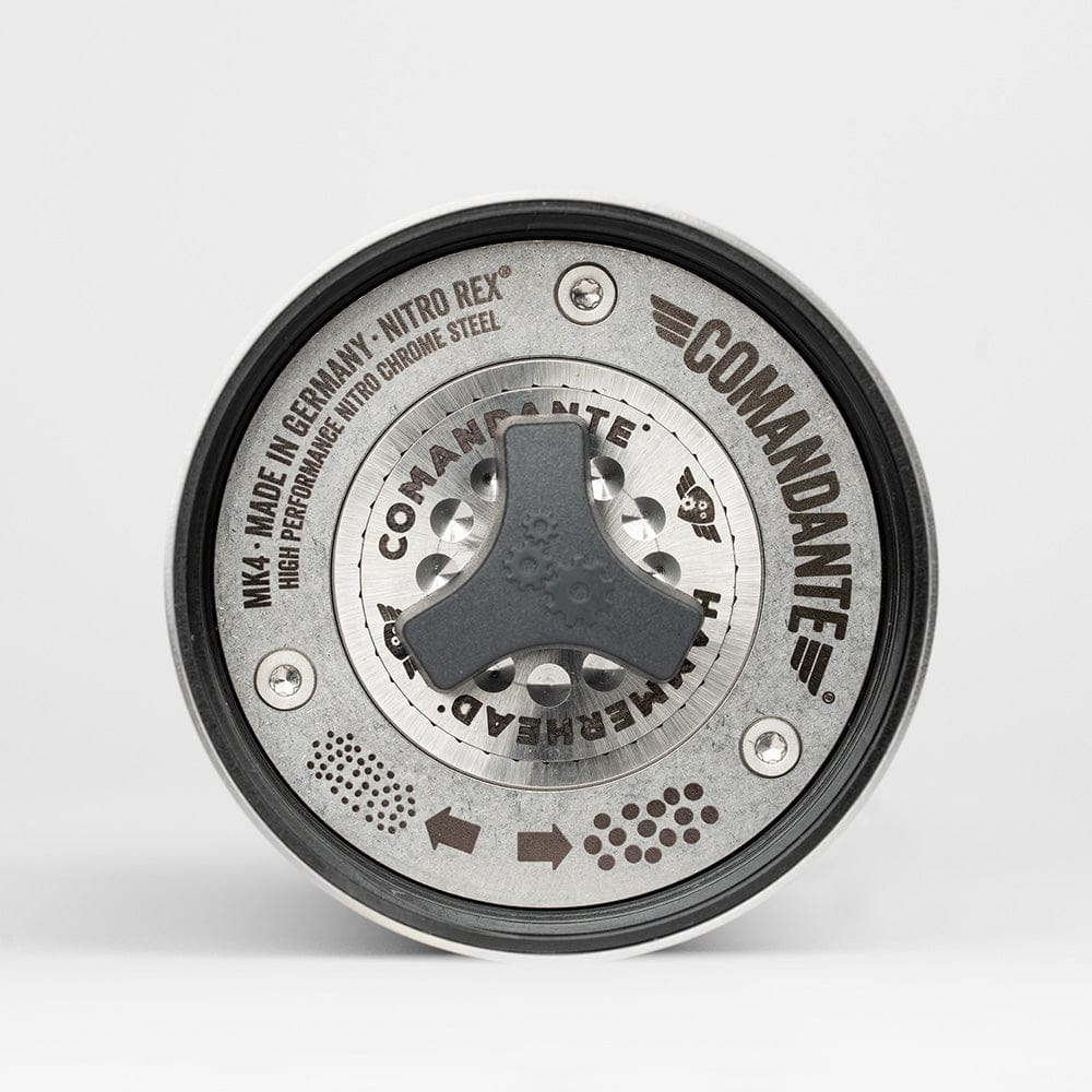 Comandante Lab Series C40 MK4 Hammerhead Blade Burr Coffee Grinder underside view