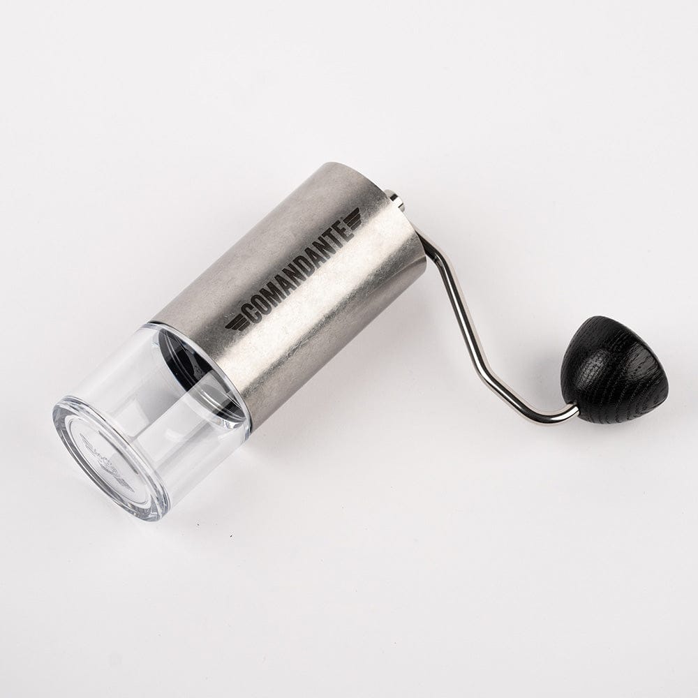 Comandante Lab Series C40 MK4 Nitro Blade Burr Coffee Grinder side view at an angle