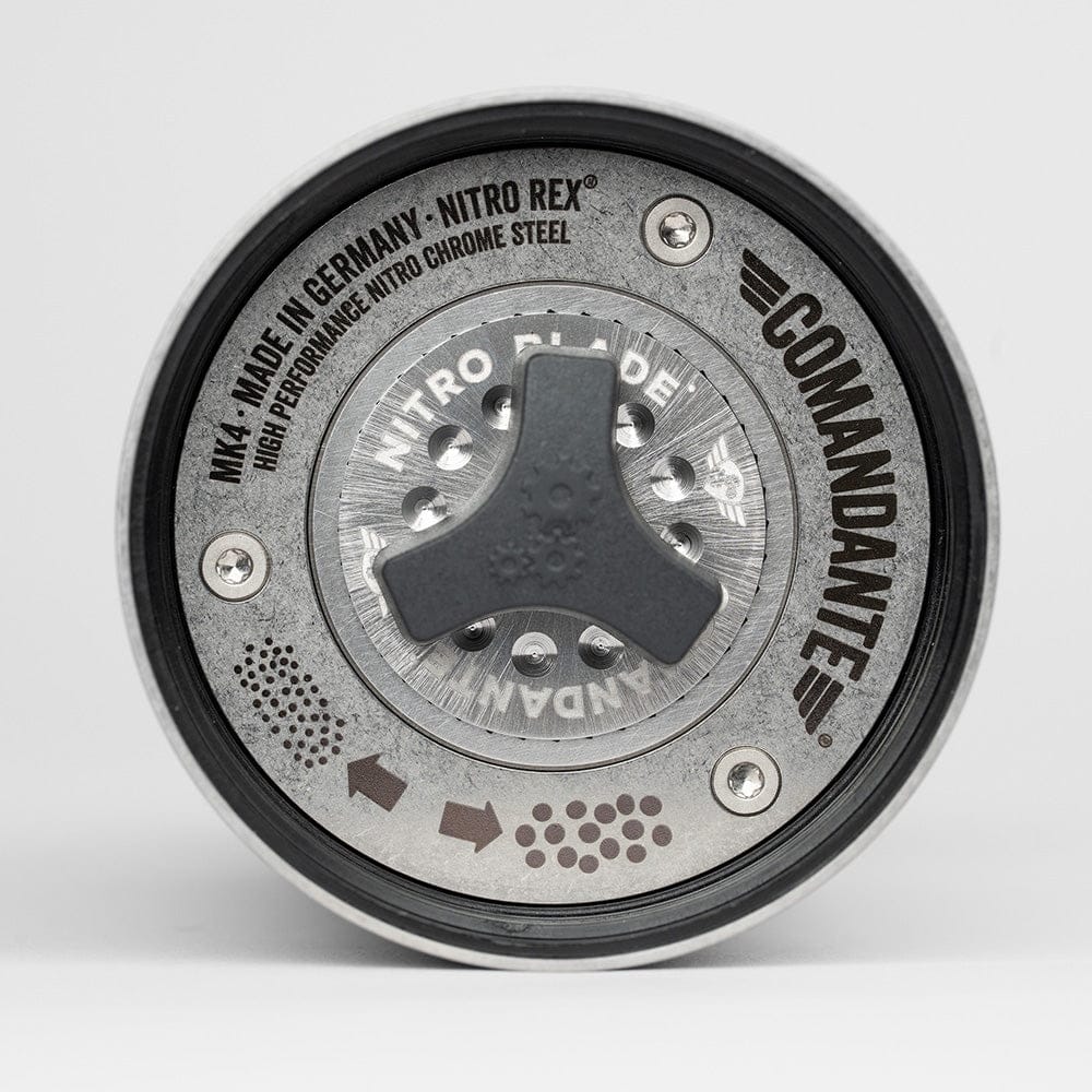 Comandante Lab Series C40 MK4 Nitro Blade Burr Coffee Grinder underside view