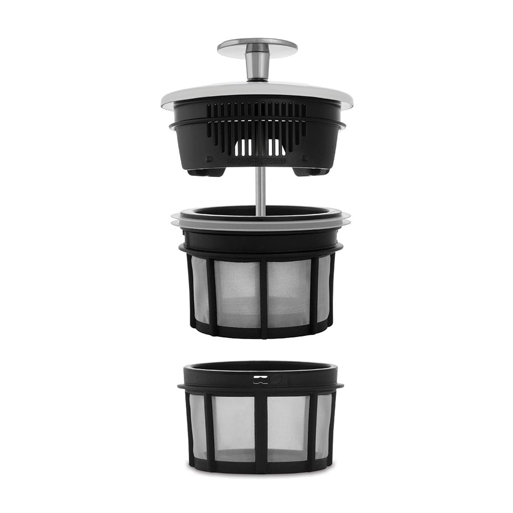 A Black ESPRO P7 French Press Coffee Maker Filter system