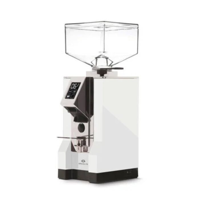 Eureka Mignon Specialita 55 espresso grinder in White with chrome front panel