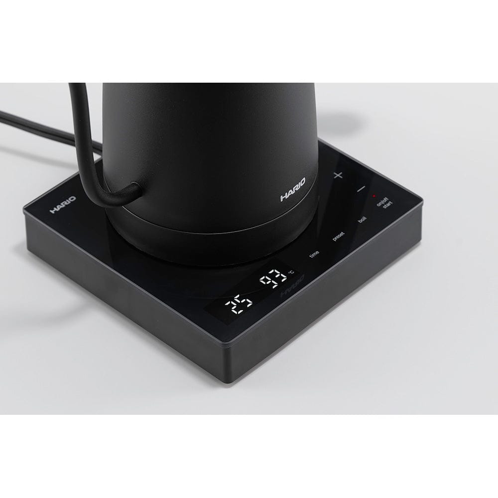 Black electric kettle on a white background