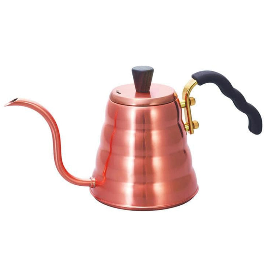 Hario V60 Buono Copper Stove Top Drip Kettle with a long spout on a white background
