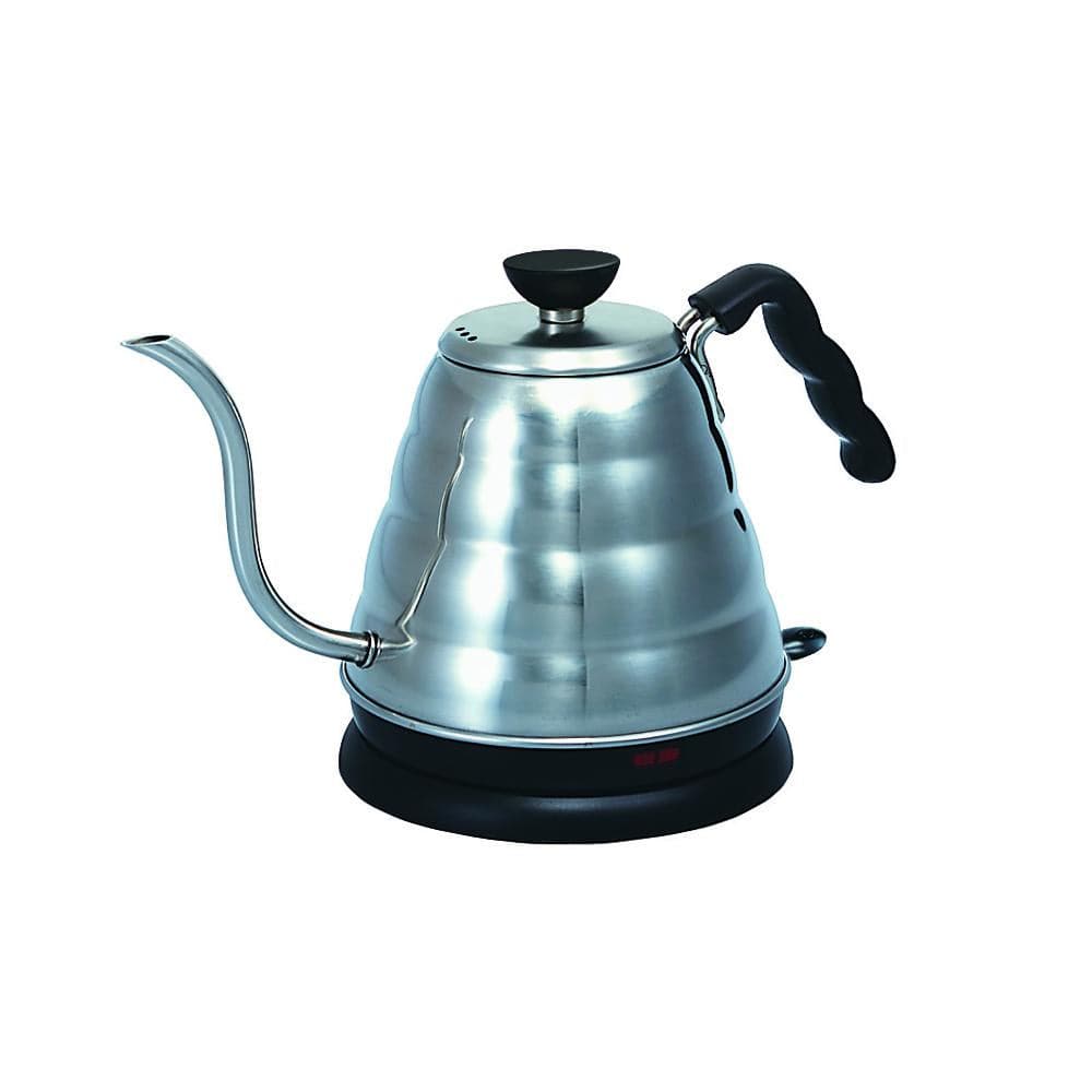 Hario V60 Buono Electric Drip Kettle with 800ml Capacity stainless steel gooseneck kettle on a white background