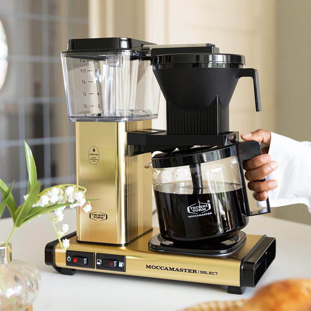Moccamaster KBG Select Filter Coffee Machine - Brushed Brass - The Coffee Beautiful Company UK London Surrey