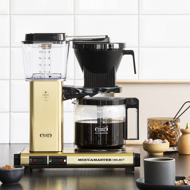 Moccamaster KBG Select Filter Coffee Machine - Brushed Brass - The Coffee Beautiful Company UK London Surrey