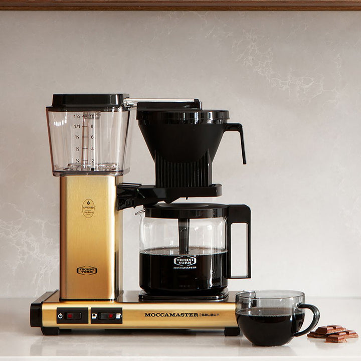 Moccamaster KBG Select Filter Coffee Machine - Brushed Brass - The Coffee Beautiful Company UK London Surrey