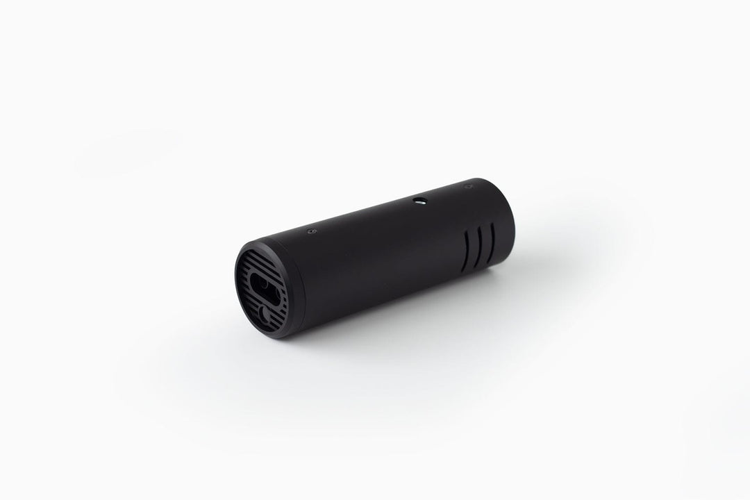 Acaia Ion Beam anti-static ioniser in Black, angled view showing the ion emitter grille
