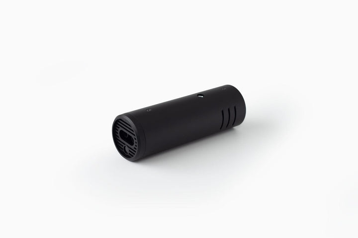 Acaia Ion Beam anti-static ioniser in Black, angled view showing the ion emitter grille
