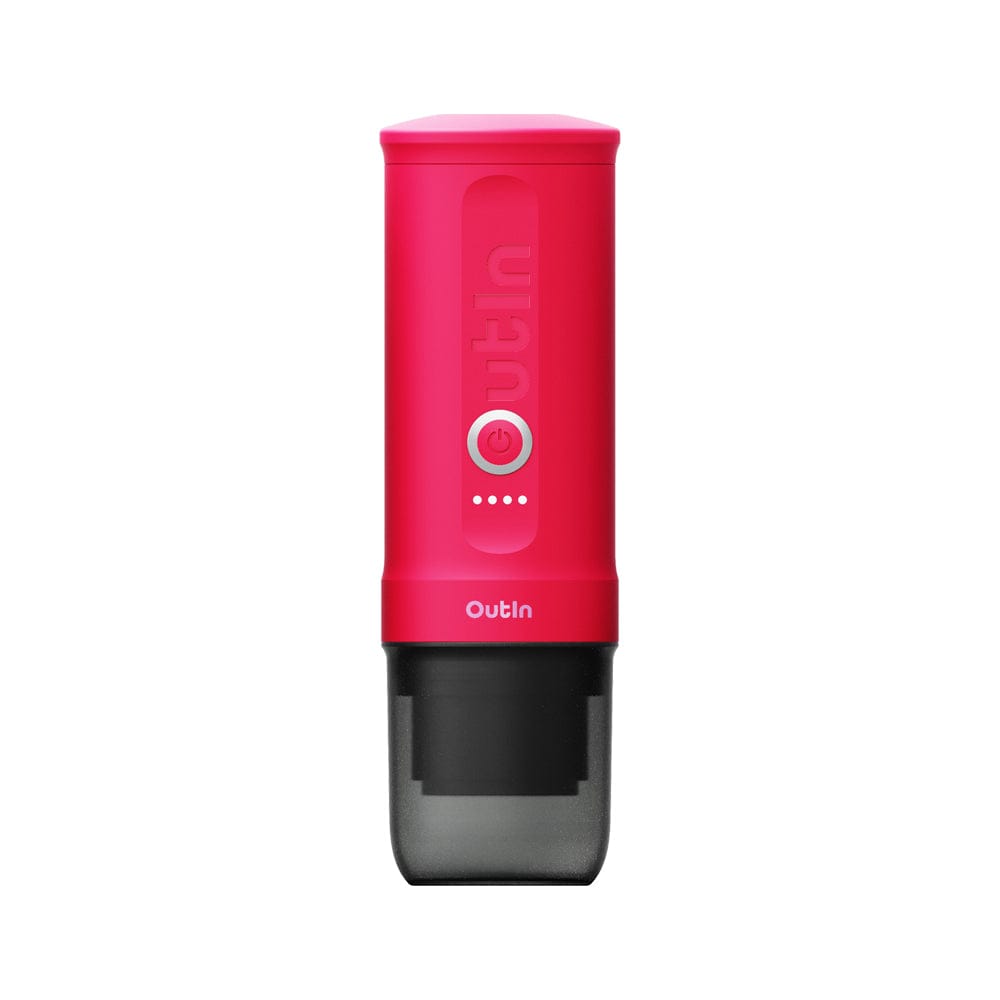 OutIn Nano Portable Espresso Coffee Machine in Fuchsia Pink on a white background