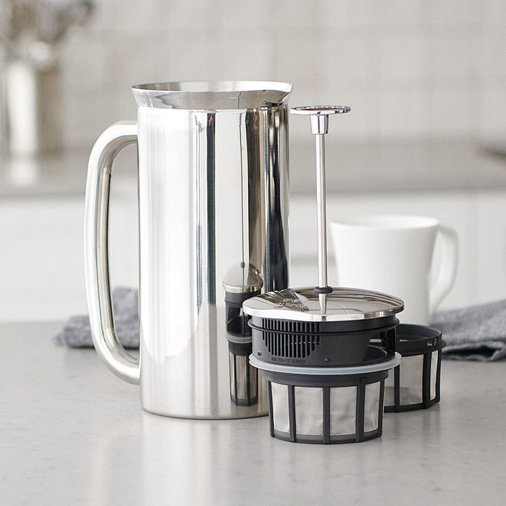 Polished ESPRO P7 French Press Coffee Maker - 32oz / 946ml with filter on a light surface