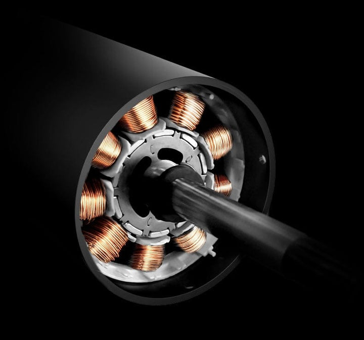 Timemore Sculptor 064S brushless motor coil cutaway macro shot
