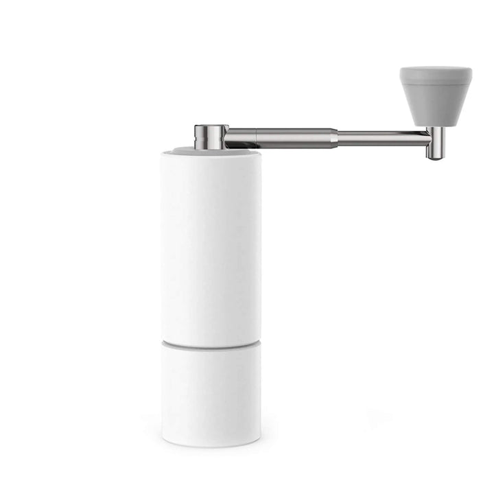 Timemore Chestnut C2 Manual Fold Coffee Grinder in White with extended arm on a white background