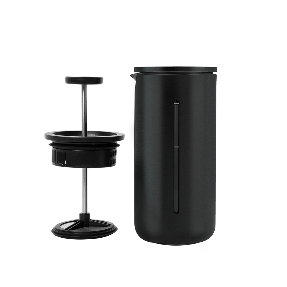 Timemore U French Press black with its plunger and 0.35mm mesh filter removed