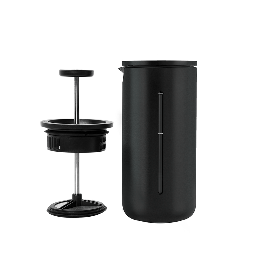 Timemore U French Press black with its plunger and 0.35mm mesh filter removed